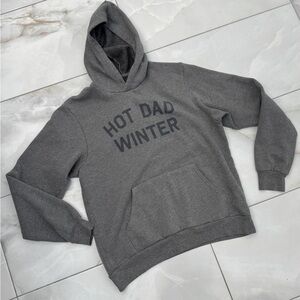 Men's Charcoal Hoodie with 'Hot Dad Winter' Graphic